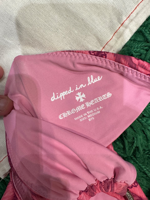 Chrome Hearts Pink Zebra Dipped in Blue Bikini Sz M
