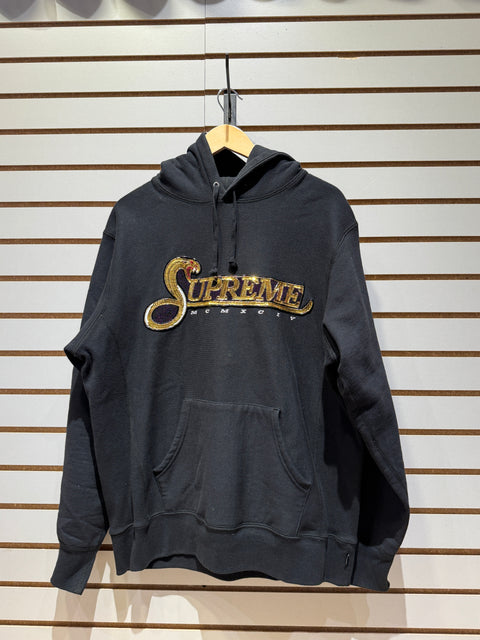 Supreme Sequin Viper Hooded Sweatshirt Black Sz L