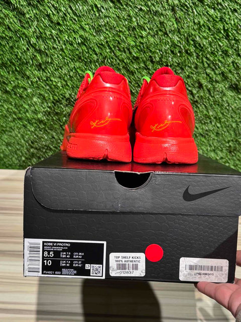 Nike Kobe 6 Protro Reverse Grinch Sz 8.5M.,