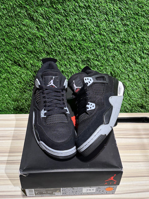 Jordan 4 Retro Black Canvas (GS) Sz 7Y