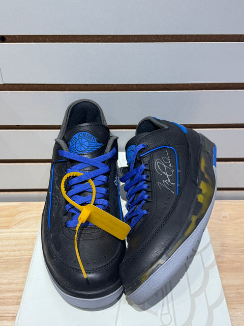 Jordan 2 Retro Low SP Off-White Black Blue Sz 10.5