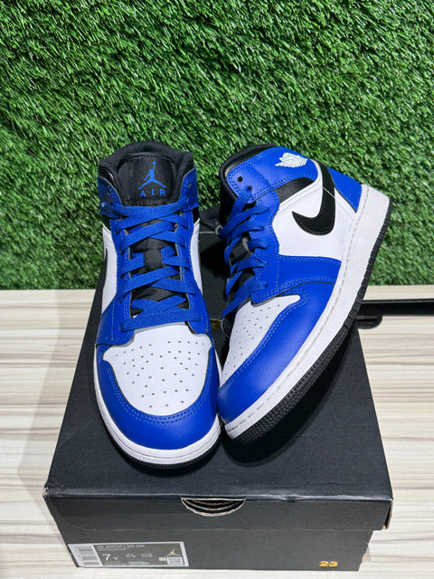 Jordan 1 Mid Game Royal White Black (GS) Sz 7Y