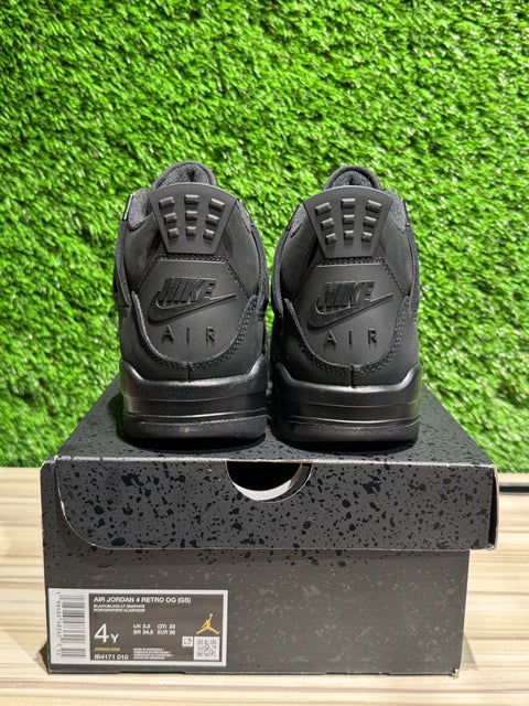 Jordan 4 Retro Black Cat (2025) (GS) Sz 4Y