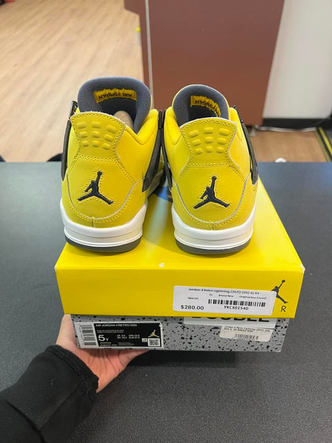 Jordan 4 Retro Lightning (2021) (GS) Sz 5Y