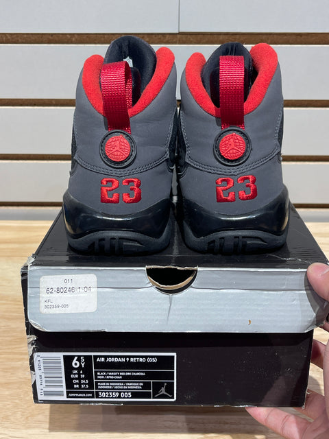 2010 Air Jordan 9 Retro Charcoal Sz 6.5Y