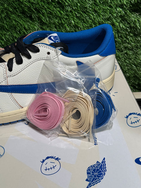 Jordan 1 Retro Low OG SP Fragment x Travis Scott Sail Military Blue Sz 12.5