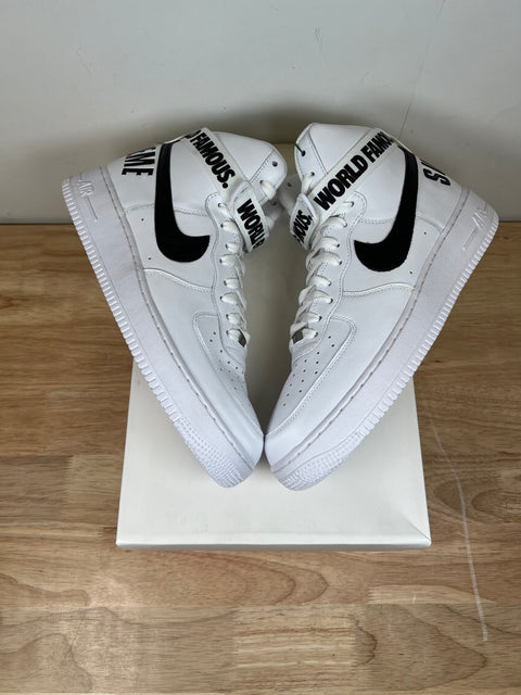 DS Supreme World Famous White Nike Air Force 1 High Sz 12