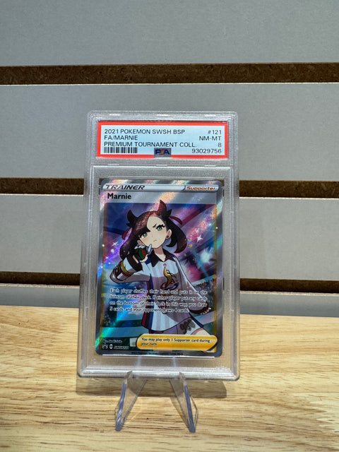 2021 POKEMON SWSH BSP FA/MARNIE PREMIUM TOURNAMENT COLL PSA 8