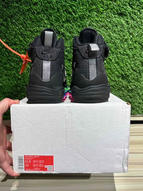 Nike Air Force 1 Mid Off-White Black Sz 11.5M