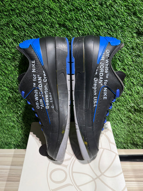 Jordan 2 Retro Low SP Off-White Black Blue Sz 10