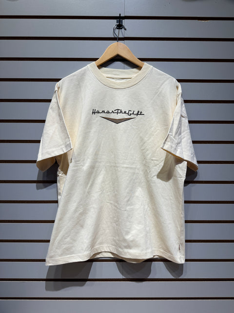 Honor The Gift Embroidered Cream Boxy Tee Sz M