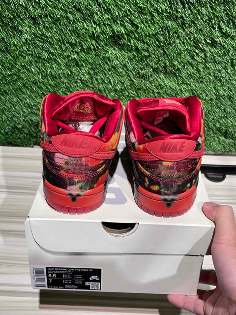 Nike SB Dunk Low The Wizard of Oz Poppy Field Sz 5.5M