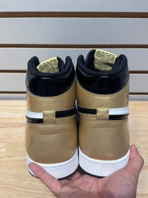 Jordan 1 Retro High NRG Patent Gold Toe Sz 14