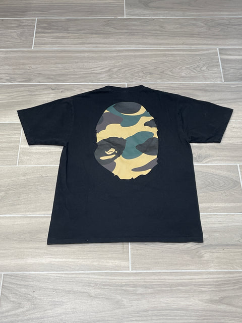 BAPE Trial Camo Big Ape Head Tee Black/Green Sz M