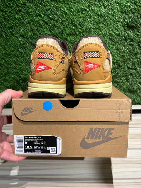 Nike Air Max 1 Travis Scott Cactus Jack Wheat Lemon Drop Sz 9M.