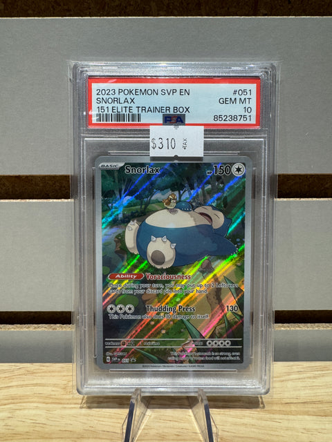 2023 Pokémon SVP EN Snorlax 151 Elite Trainer Box PSA GMNT 10