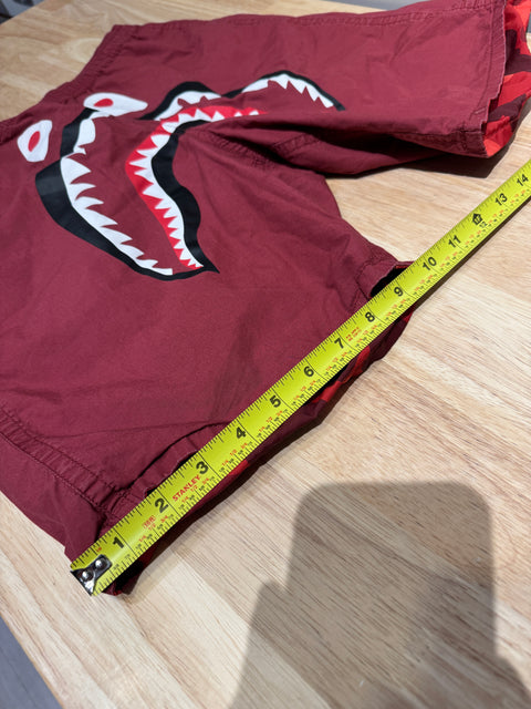 BAPE Color Camo Shark Reversible Shorts Red Sz M