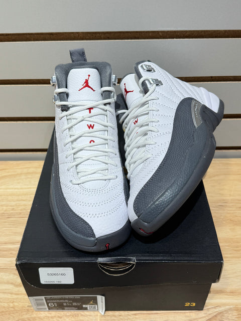 Jordan 12 Retro White Dark Grey (GS) Sz 6.5Y