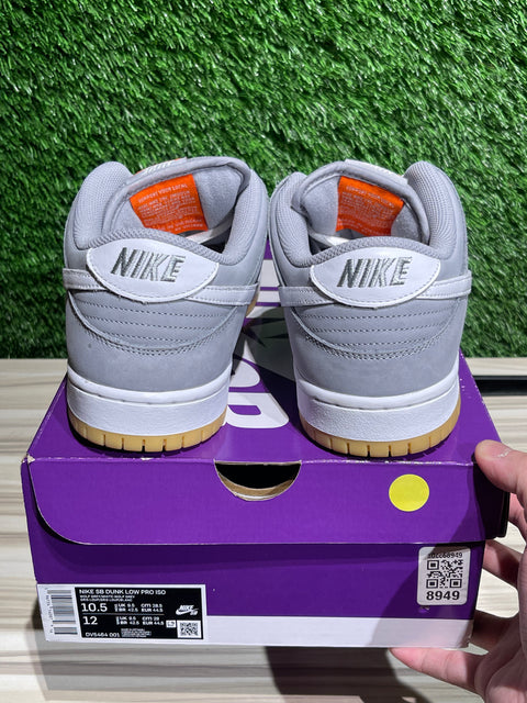 Nike SB Dunk Low Pro ISO Orange Label Wolf Grey Gum Sz 10.5M