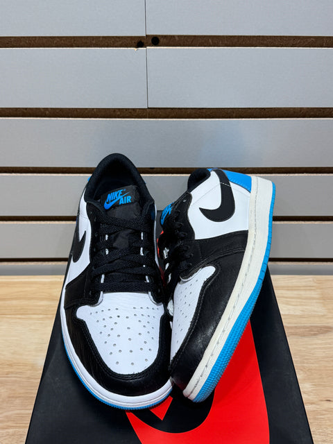 Jordan 1 Retro Low OG Black Dark Powder Blue Sz 8