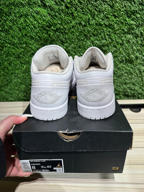 Jordan 1 Low Triple White Sz 8