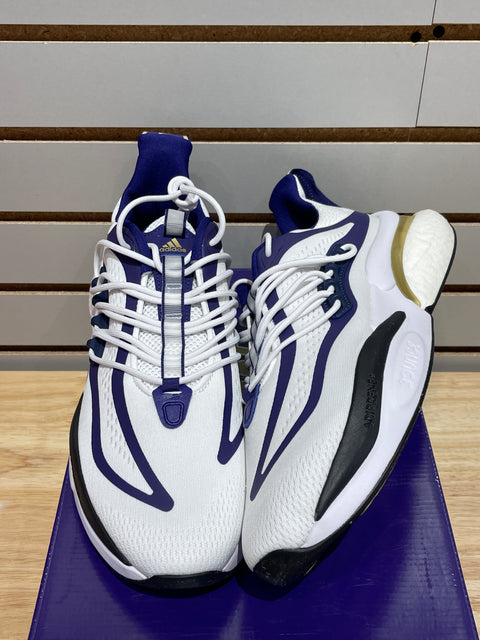 adidas Washington Alphaboost V1 Cloud White Team College Purple Core Black Sz 11