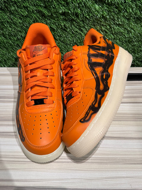 Nike Air Force 1 Low Orange Skeleton Halloween (2020) Sz 8M