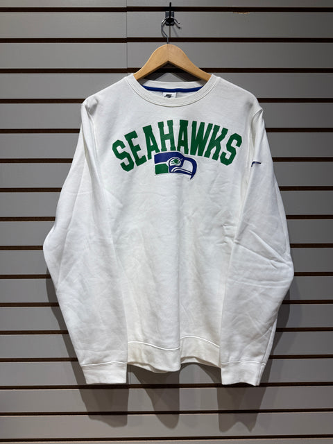 Nike Seattle Seahawks Club Rewind Fleece Long Sleeve Crewneck Sweatshirt Sz L