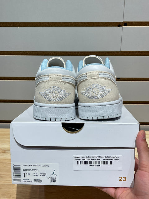 Jordan 1 Low Se Canvas Iris Whisper Sail (Women's) Sz 10