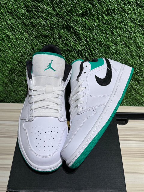 Jordan 1 Low White Lucky Green Black Sz 8.5M