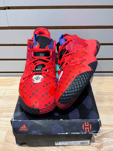 adidas Harden Vol. 6 Vivid Red Monogram Sz 13