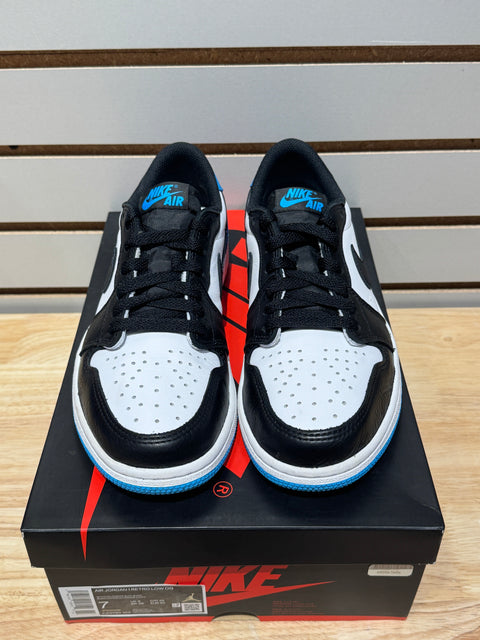 Jordan 1 Retro Low OG Black Dark Powder Blue Sz 7M