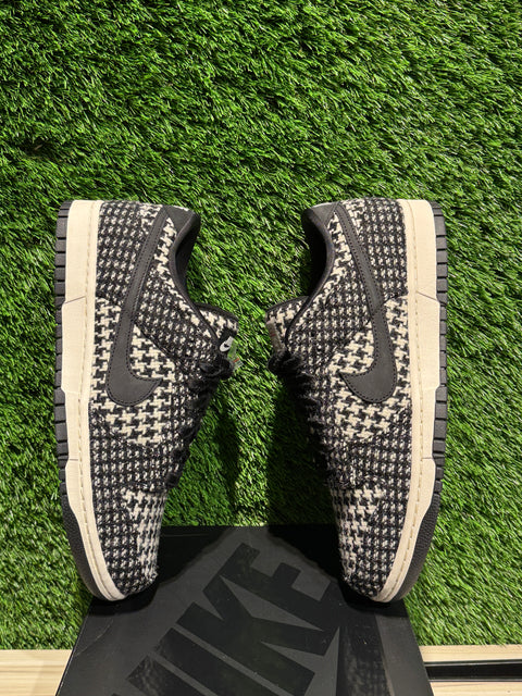 Nike Dunk Low Harris Tweed White Black Multi (Women's) Sz 11M