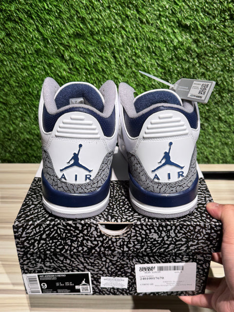 Jordan 3 Retro Midnight Navy Sz 9M