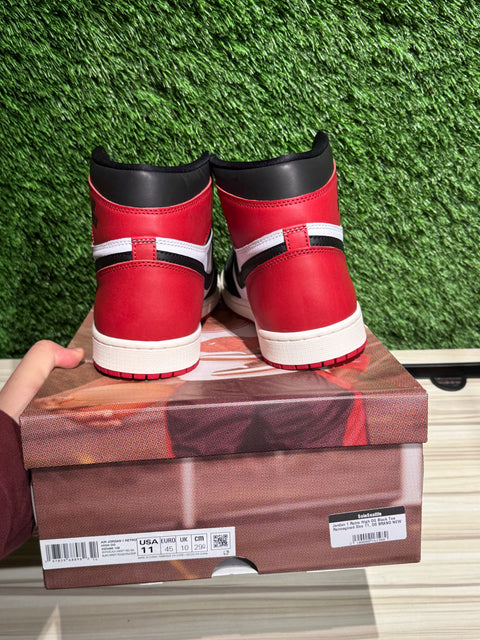 Jordan 1 Retro High OG Black Toe Reimagined Sz 11