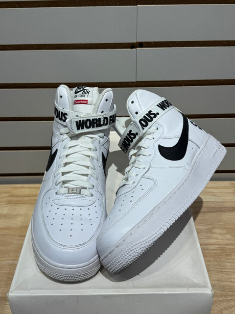 Nike Air Force 1 High Supreme World Famous White Sz 12