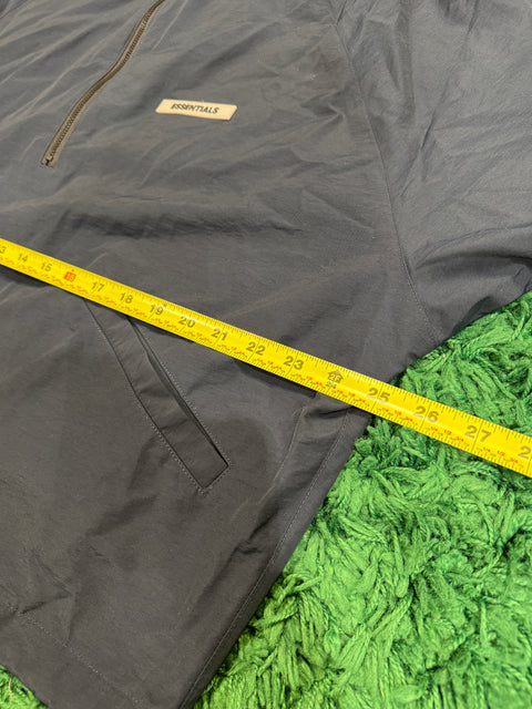 Essentials Navy Pull Over Half Zip Windbreaker Jacket Sz S