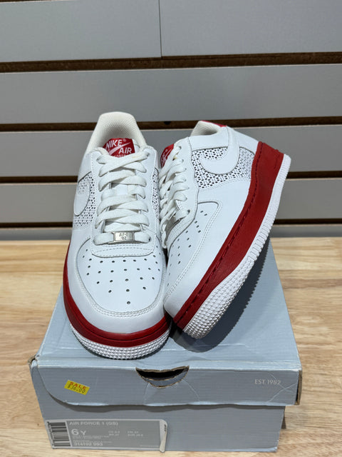 Nike Air Force 1 Low White Varsity Red Sz 6Y