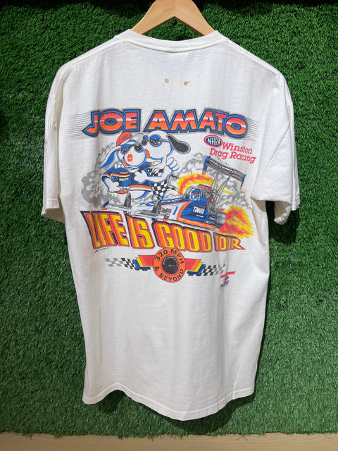 Vintage *SIGNED* 1998 Joe Amato NHRA Racing Tee Sz L