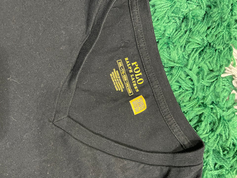 Polo Ralph Lauren Black V-Neck Shirt Red Pony