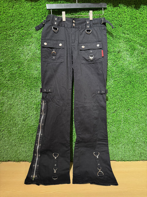 Tripp NYC Zipper Pants Sz 14W x 30L Goth Baggy Y2K Wide Leg Vtg