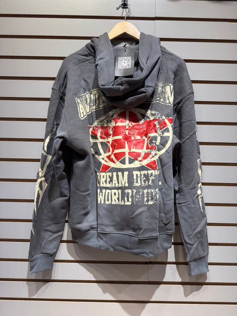 Awoken Dreams Dept. Wolf Grey Full Zip Hooded Sweatshirt