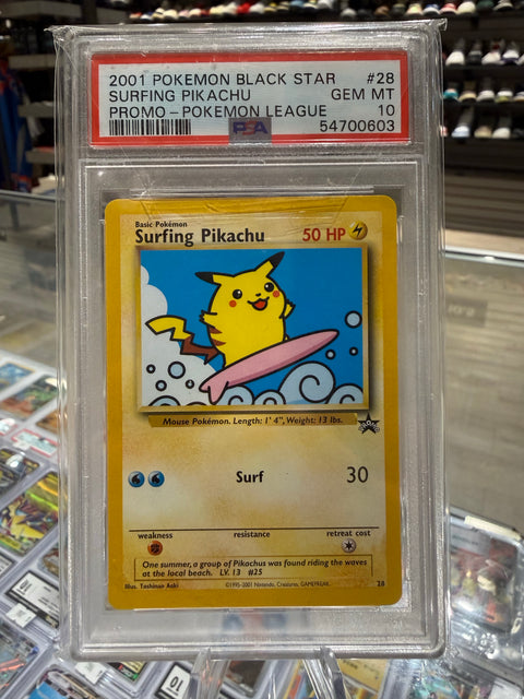Surfing Pikachu 2001 Pokemon TCG Promo Black Star #28 PSA 10