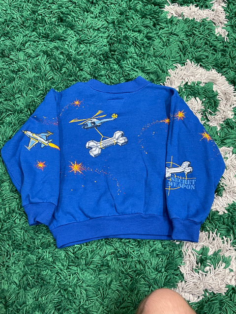 Zabaione Kids Vintage Kid Blue Crewneck AOP Dogzilla City