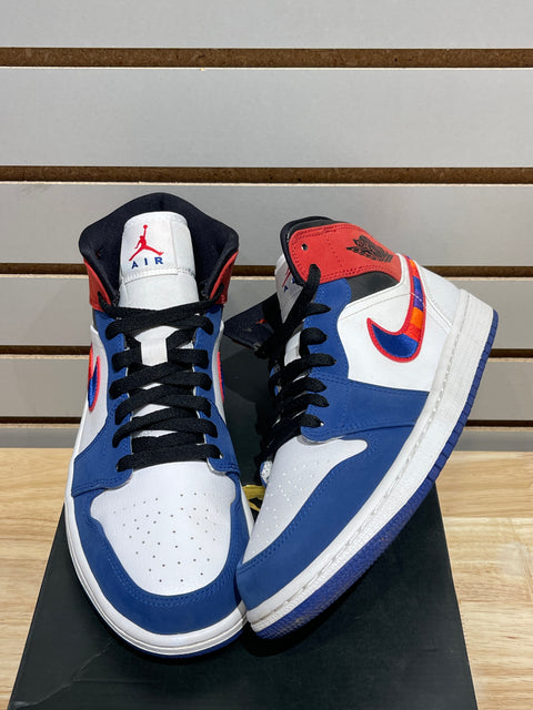 Jordan 1 Mid Multi-Color Swoosh Sz 9M