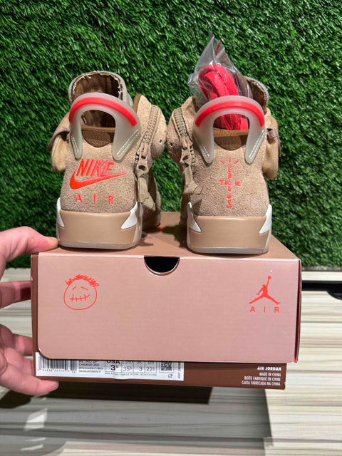 Jordan 6 Retro Travis Scott British Khaki Sz 3.5M