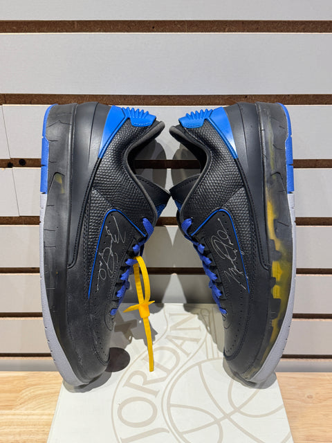 Jordan 2 Retro Low SP Off-White Black Blue Sz 10.5