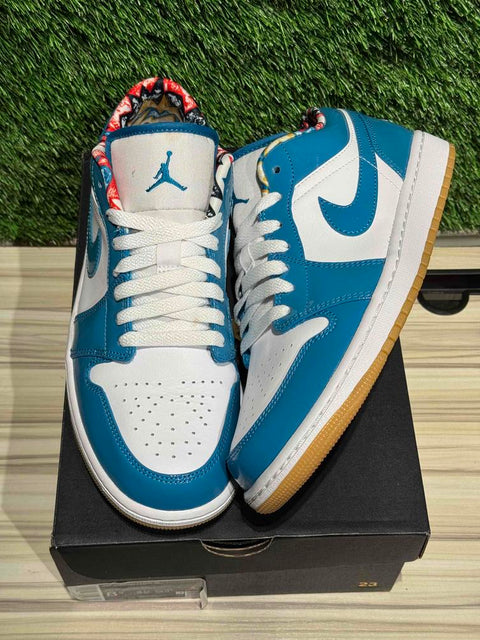 Jordan 1 Low SE Barcelona Cyber Teal Sz 8.5M