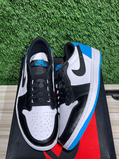 Jordan 1 Retro Low OG Black Dark Powder Blue Sz 10.5
