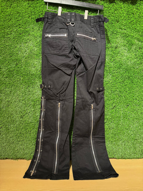 Tripp NYC Zipper Pants Sz 14W x 30L Goth Baggy Y2K Wide Leg Vtg